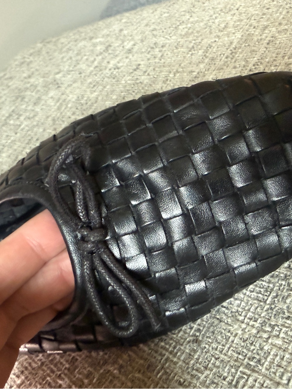 Quince Italian Leather Handwoven Square Toe Ballet Flat black 7 - Picture 11 of 11